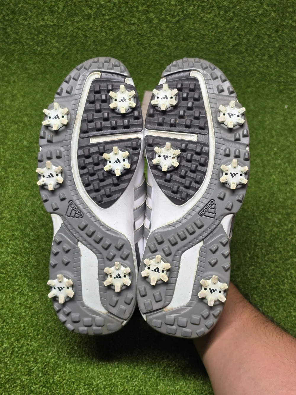 Adidas Tour 360 Golf Shoes Size 6.5 US White & Gray BOA Spiked Cleats EVN791001